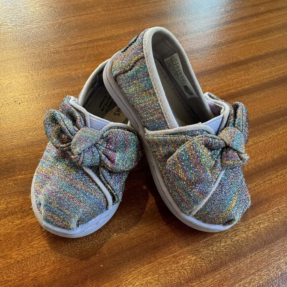 Baby Girl Tom's Shoes Alpargata Glitter‎ Sz 5